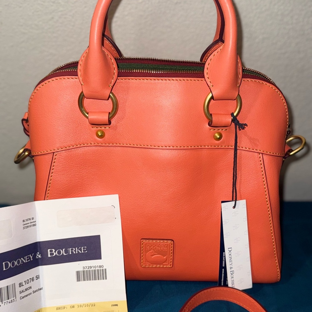 Dooney & Bourke Camden Salmon Florentine Italian Leather NWT RARE! HTF - Picture 2 of 15